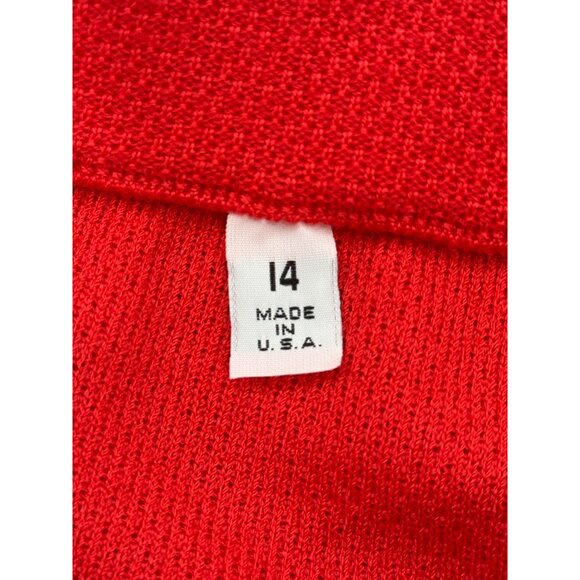 St. John Knit Skirt Red A-Line Pull-On Made in USA Womens Size 14 - Picture 3 of 6